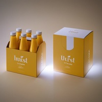Benutzer definierte Six Pack Health Drink Box Träger Tragbare Papier box 6 Flaschen Bier Milch Obst Gemüse Saft Soda Dosen Getränke box