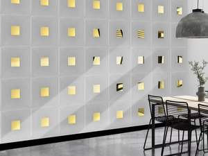 Hotels Decoratief Decor Ontwerp Pvc 3d Thermoforming Plastic Wandpaneel Spiegel Goud 3d Pvc Wandpanelen - Product Image 3