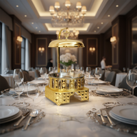 Chauffe-Plats Isotherme Suspendu de Luxe pour Buffet de Restaurant, Mariages et Traiteurs, avec Lumières