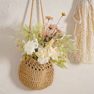 CallaFloral <b>Artificial</b> Peony <b>Bouquet</b> Plastic Woven Fabric Wedding Decor Adjustable Floral Arrangement - Product Image 2