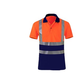 Polo de sécurité réfléchissant orange à rayures haute visibilité, séchage rapide, respirant, pour travaux de construction et miniers, tailles SMLXLXXLXXXLXXXXL - Product Image 4