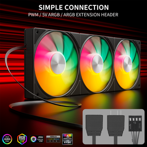 <span class=keywords><strong>UpHere</strong></span> Tout en Un 120mm ARGB Châssis CPU Refroidisseur Ventilateurs DC 12V Silencieux PWM Ventilateurs De Refroidissement - Product Image 2