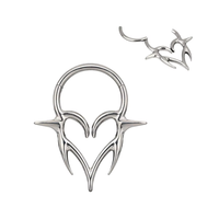 Grosir Anting Titanium G23 16G Septum Hoop Clicker Cincin Hidung Berengsel Bentuk Hati untuk Tragus Helix, Perhiasan Tindik Tubuh Wanita
