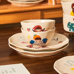 2025 nouveauté maison vaisselle ensemble mignon bols de riz en céramique pour un bols jetables colorés pour pendaison de crémaillère nouvel an cadeau - Product Image 3