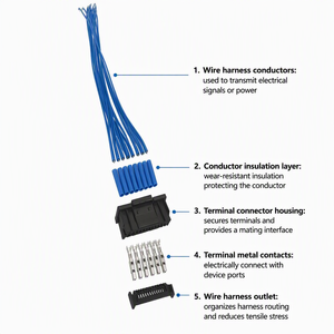 <span class=keywords><strong>KW30</strong></span> Serie 1,0mm Rastermaß Einreihiger Center-Lock-Kabelbaum 28AWG Verzinntes Kupfer PVC-Isoliertes Kabel für Medizinische Geräte - Product Image 6