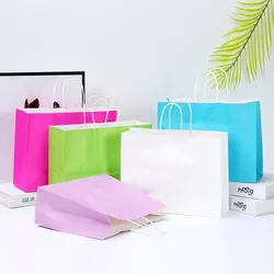 Colorful <b>Biodegradable</b> Eco-Friendly Kraft <b>Paper</b> Bag Embossing/Debossing Silk Screen Printing Custom Logo for Gift Packaging - Product Image 4