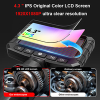 Endoscope industriel HD 1080P à double direction 360 degrés, objectif unique 3,9/6 mm, écran IPS 4,3 pouces, étanche IP67, pour tuyaux de voiture