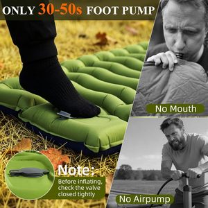 Matelas de camping gonflable ultraléger avec oreiller et pompe à pied, matelas de camping compact extra épais - Product Image 3