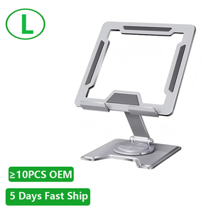 <span class=keywords><strong>Support</strong></span> de bureau en aluminium entièrement métallique, rotatif à 360 degrés, avec refroidissement intégré et réglable, pour ordinateur et tablette, idéal pour la visualisation mains libres - Product Image 2