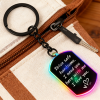 Portachiavi LED in PVC con Stampa UV di Alta Qualità, Design con Testo Commovente, Impermeabile, Luce Brillante, Regalo per Bambini, Genitori e Innamorati