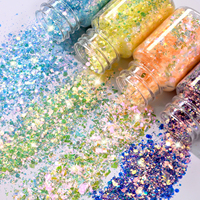 Paillettes holographiques éclatantes pour ongles, 8 pots de tailles variées, flocons irisés scintillants pour la décoration des ongles DIY et les fournitures de manucure en salon