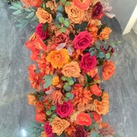 Herbstfarben Seiden-Handgefertigte Realistische Kunstblumen 40x200cm Blumenläufer für Hochzeits-Hintergrund & Zurück-zur-Schule-Dekoration