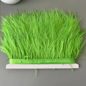 Haute qualité 8-10cm teint pomme vert plumes d'autruche mouche attachant dentelle garniture Boutique Costumes accessoires de couture usine directe - Product Image 2