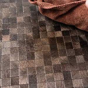 Nuovo arrivo prezzo all'ingrosso struttura in metallo decorazione della parete Backsplash cucina bagno piastrelle di mosaico marrone