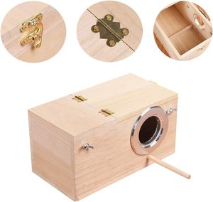Caja de Madera para Nido de Periquitos, Casa para Pájaros, Caja de Cría y Emparejamiento para Loros, Caja de Jaula para Agapornis, Ninfas, Parrotlets y Periquitos - Product Image 2