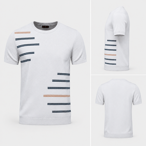 Custom Geometric Print T Shirt Men Modern Fashion Graphic <b>Tee</b> Premium Casual Wear Private Label OEM ODM Clothing Manufacturer - Product Image 3