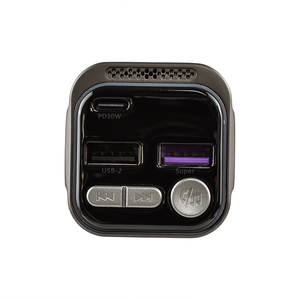 PD 30W QC3.0 Chargeur de voiture super rapide Émetteur FM en alliage d'aluminium-magnésium avec lumière colorée LED - Product Image 4