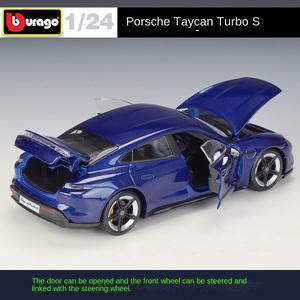 Bburago 1:24 Pors-che <span class=keywords><strong>Taycan</strong></span> Tur-bo S 718 918 9 11 Modèle de voiture en alliage Jouet moulé sous pression Voiture Simulation Véhicules statiques - Product Image 3