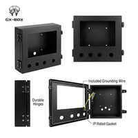 Boîtier électronique extérieur personnalisé noir verrouillable en aluminium, boîte de distribution, panneau de commande métallique IP54 en acier inoxydable