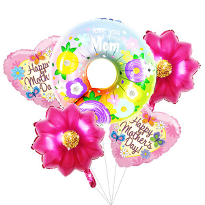 Happy mother's Day Helium Globos Feliz Dia vaso grembiule Heart Love Mom girasole Foil Balloons Set madre decorazioni per feste regali - Product Image 2