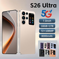 S26 Ultra 5G Smartphone Android 15 7,3 Zoll HD LCD 16GB RAM 1TB ROM 108MP Kamera 8000mAh Akku 120Hz Display