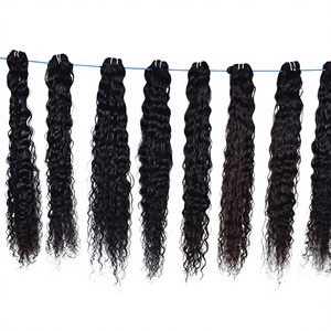 Extensions de cheveux humains indiens naturels en gros vierge crue sans traitement chimique faisceaux bouclés originaux style vague profonde lâche - Product Image 1