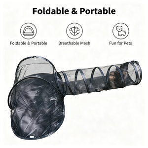 Pet Tunnel Cat Tunnel Dog Tunnel Outdoor Cat <b>Enclosure</b> Catio Mesh Cat Tunnel <b>Enclosure</b> Foldable Pet Tunnel Tent Backyard Play - Product Image 4