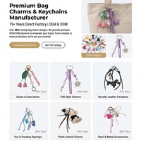 Porte-clés en cordon torsadé avec breloque pompon fleur à carreaux rose pour femme, sac à main, cadeau