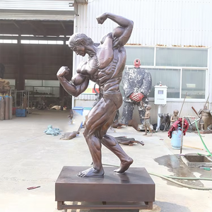 Escultura de Bronce Personalizable para Decoración de Jardín, Estatua de Hombre Musculoso Desnudo de Tamaño Real, Escultura Fundida de Fisicoculturista - Product Image 3
