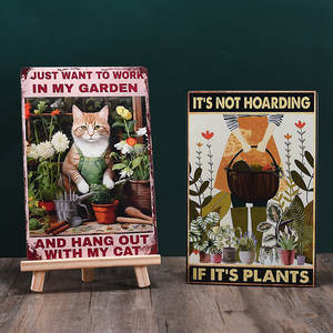 Plaque en métal vintage personnalisée pour jardin avec impression UV, design rétro, décoration personnalisée - Product Image 1