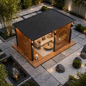 Pérgola de Aluminio para Exteriores Personalizable, Retráctil y Motorizada, Bioclimática <span class=keywords><strong>con</strong></span> Accesorio LED Opcional - Product Image 2