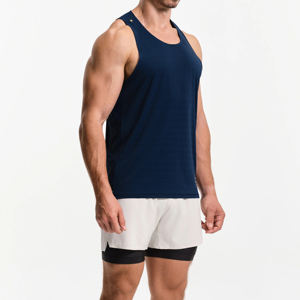 Wholesale Men's Gym Fitness <b>Workout</b> <b>Tank</b> <b>Tops</b> Athletic Training Running T-Shirts Breathable Bodybuilding Stringer Knitted - Product Image 6
