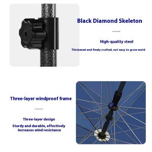 Sombrilla Moderna Grande para Exteriores, Retráctil, Plegable, Publicitaria, de Oxford, Manual, Resistente al Viento, para Puesto de Playa, con Revestimiento Negro - Product Image 4