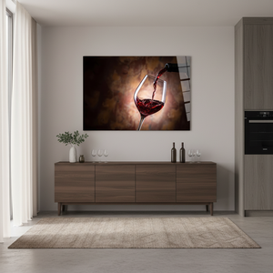 Red Wine Glass <b>Canvas</b> Art Modern Art Deco Panel <b>Wall</b> Decor Hanging Kitchen Decor - Product Image 3