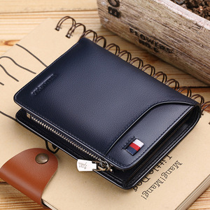 Portefeuille pour hommes en cuir véritable de haute qualité avec fonction RFID Zipper Casual Standard Short Purse Card Holder pour hommes - Product Image 4