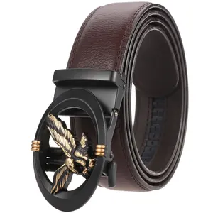 Factory Genuine Leather Belt Eagle Buckle Men's Automatic Buckle Belts For Men Wholesale Stock