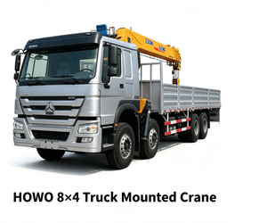 Grue montée sur camion Sinotruk 8x4 à alimentation directe d'usine, grue à flèche télescopique hydraulique personnalisée avec service OEM - Product Image 6