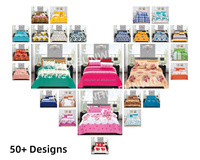 Ensemble de literie King size 6 pièces en microfibre tissée douce avec motifs floraux imprimés, drap plat, drap-housse et taies d'oreiller, 48 Designs