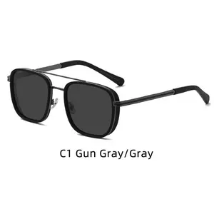 Chất lượng cao Mens phân cực Thiết kế kính mát ĐÔI CẦU kim loại Shades Sun Glasses người đàn ông sang trọng lái xe kính mát