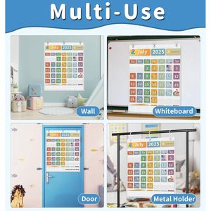 <b>Calendar</b> Pocket Chart 48 Pockets Non-woven Fabric Time Management Back To School Rectangle Minimalist Design - Product Image 6