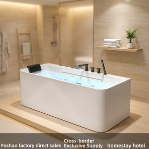 Baignoire en acrylique pour usage domestique, baignoire profonde pour petits espaces, baignoire thermostatique pour hôtel, baignoires de massage modernes <span class=keywords><strong>avec</strong></span> lumière nocturne - Product Image 2