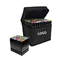 Ventes directes d'usine 48 80 120 couleurs double pointes encre à base d'alcool stylo permanent marqueur d'art alcoolique non toxique