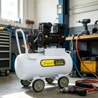 Compresseur d'air silencieux sans huile JR 1,5 kW, réservoir 50 L, 8 bars, portable, silencieux, pour la peinture, le travail du bois, la réparation automobile