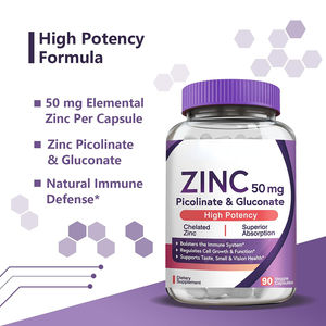 Alta potenza 50 mg zinco supporta capsule per la difesa immunitaria naturale formazione di proteine del DNA capsule di zinco elementare - Product Image 4