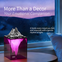 Lampe d'ambiance LED créative et moderne pour chambre à coucher, design innovant, thème glacier océan, alimentation par piles, veilleuse aromatique