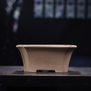<span class=keywords><strong>Maceta</strong></span> Rectangular Pequeña de Arcilla Morada Perforada y Permeable al Agua, Estilo Antiguo, para Bonsái, Pino, Ciprés, para Interiores y Centros Comerciales - Product Image 2