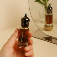 Bouteille de parfum estampée en or octogonale 3ml/6ml/12ml bouteilles en verre d'huile essentielle Attar Oud bâton compte-gouttes rechargeable