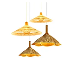 Lampu gantung buatan tangan bambu seri desain modern lampu gantung anyaman tenun bambu interior
