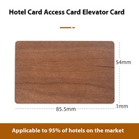 Logo kustom cetak ramah lingkungan Cherry Wood NFC Smart Hotel kartu akses Kamar terukir kayu Sensor IC kerajinan kayu tanda dinding