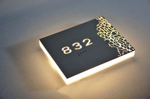 Placa <span class=keywords><strong>de</strong></span> Número <span class=keywords><strong>de</strong></span> Casa Iluminada LED Moderna <span class=keywords><strong>de</strong></span> Acrílico BOYANG, en Oferta, para Edificios y Centros Comerciales, Tamaño Personalizable - Product Image 5